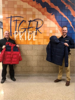 Paul Wheeler, principal of Galion Middle School, and Eric Faulds, owner of Assurance Home Inspections